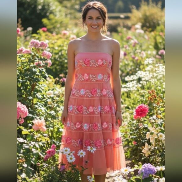 NWT Laundry by Shelli Segal *SILK* dress Boho 10 - Picture 1 of 12